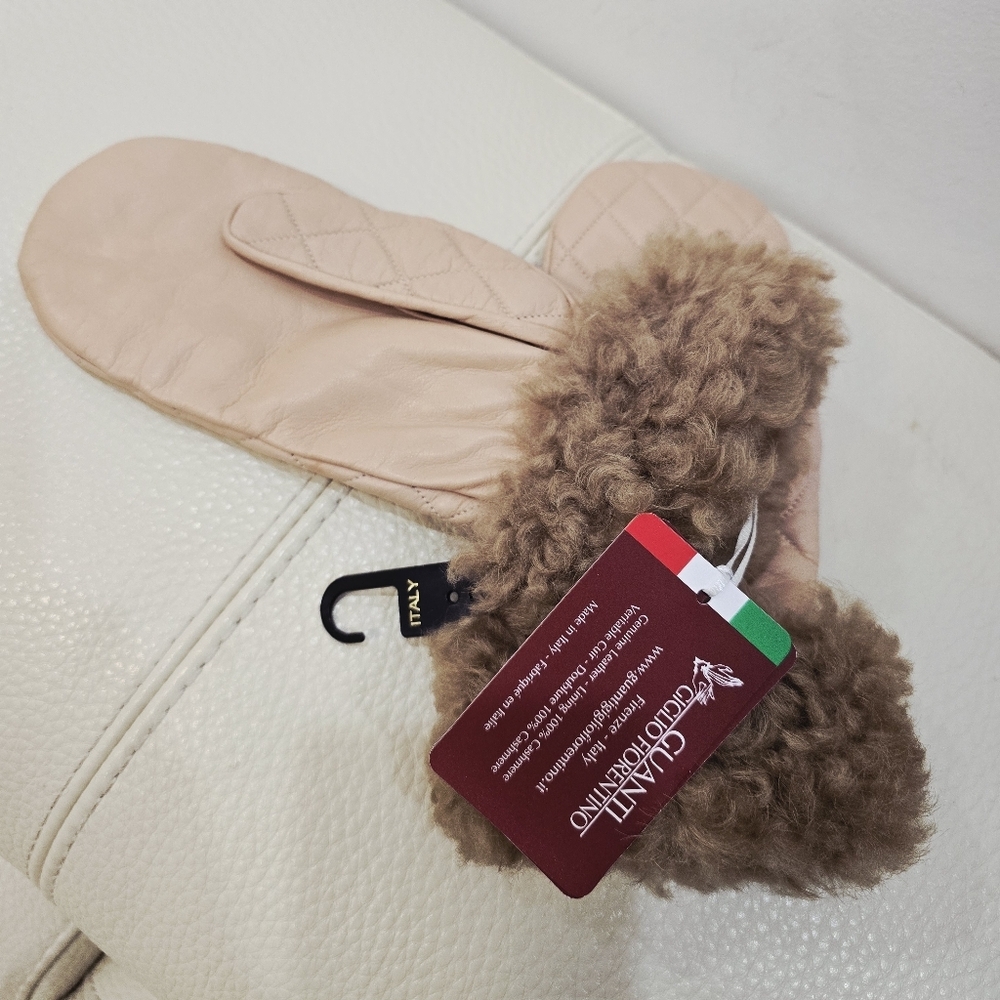 🎉HOST PICK🎉Gianti Giglio ITALY Geniune Leather Mittens Shearling Cashmere 7.5